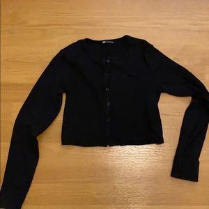 Black cropped cardigan|zara